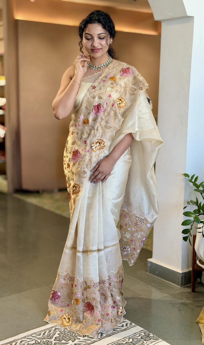 Striped Tissue Saree